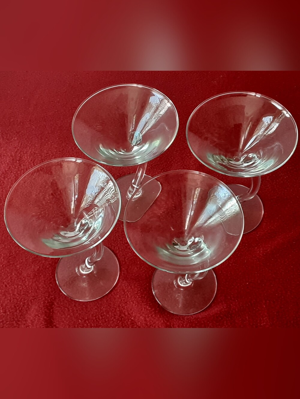 Libbey Bravura Swerve Martini Clear Glasses - Set of 4 - Vtg - Picture 4 of 5
